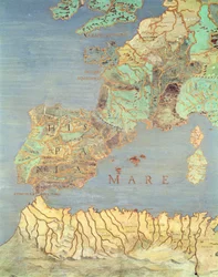 Mapa de Francia, España y África noroccidental, de la «Sala del Mappamondo» (Sala de los mapas del mundo)